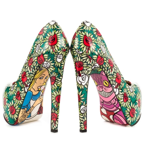 WONDERLAND Shoes - Taylor Says WONDERLAND Colorful Graphic Heels